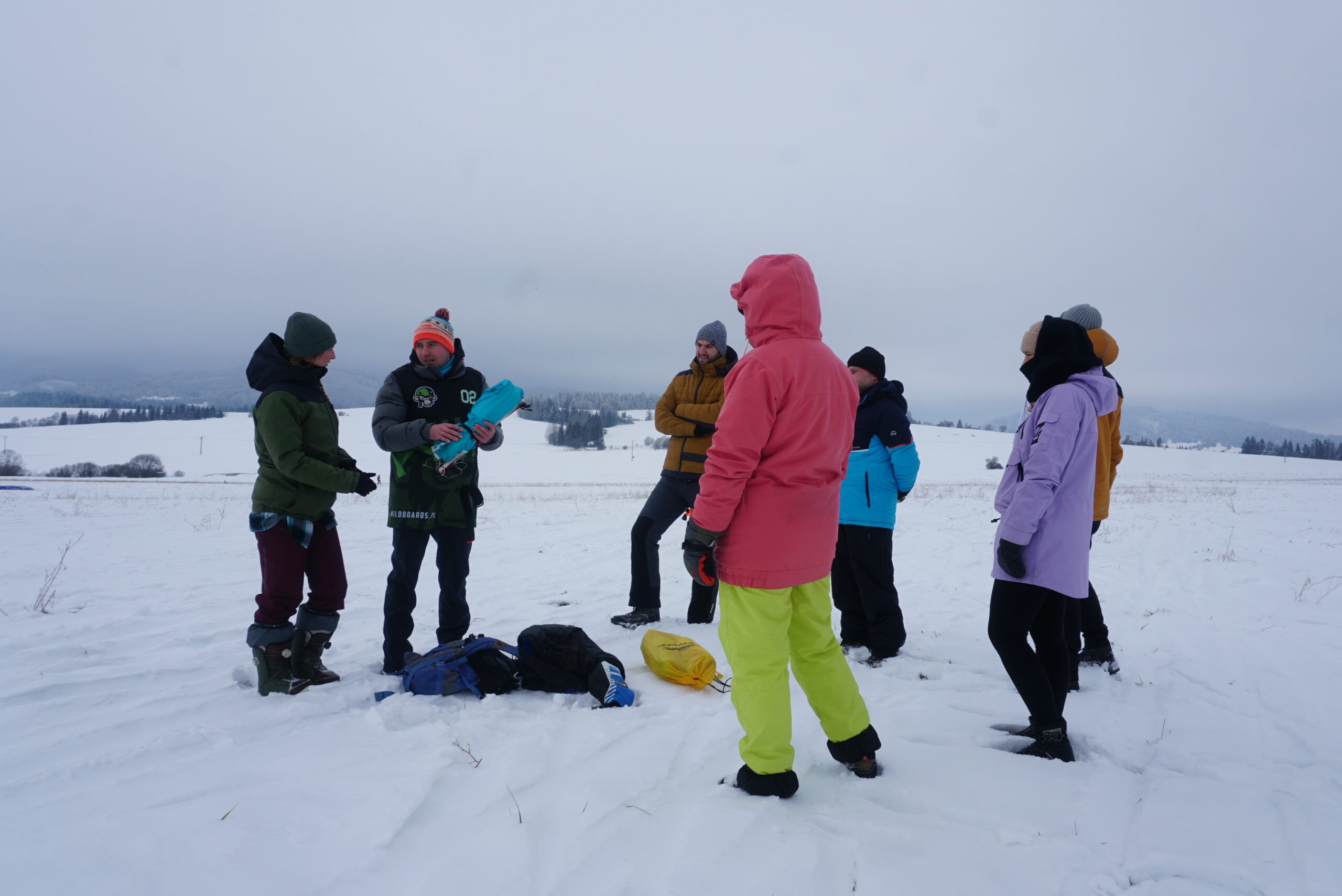 grupowe szkoleni snowkite